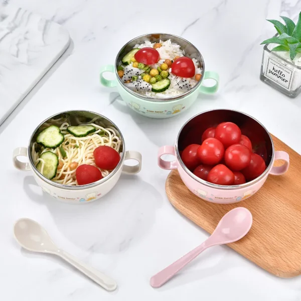 Premium Stainless Steel Baby Feeding Bowl with Spoon